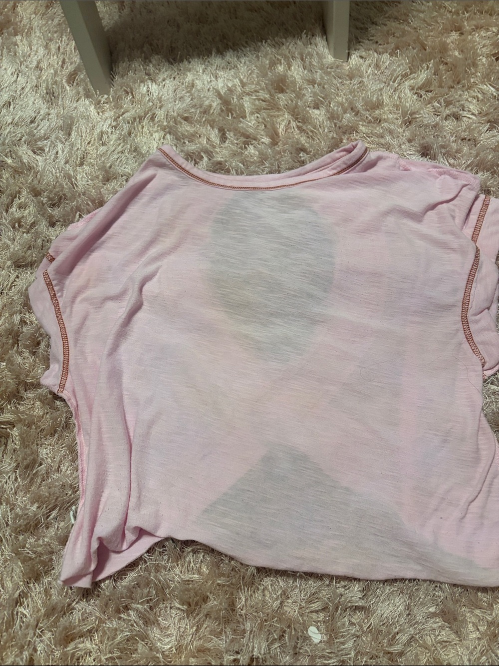 Free People Light Pink Short Sleeve Tee - Relaxed Casual Top